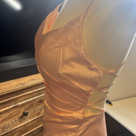 Elegant Pink Satin Dress - Picture 8 of 8